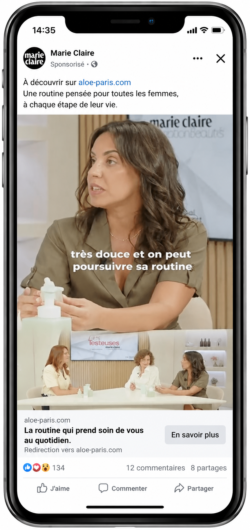 Exemple de publicité Meta sponsorisée depuis la page Cosmopolitan